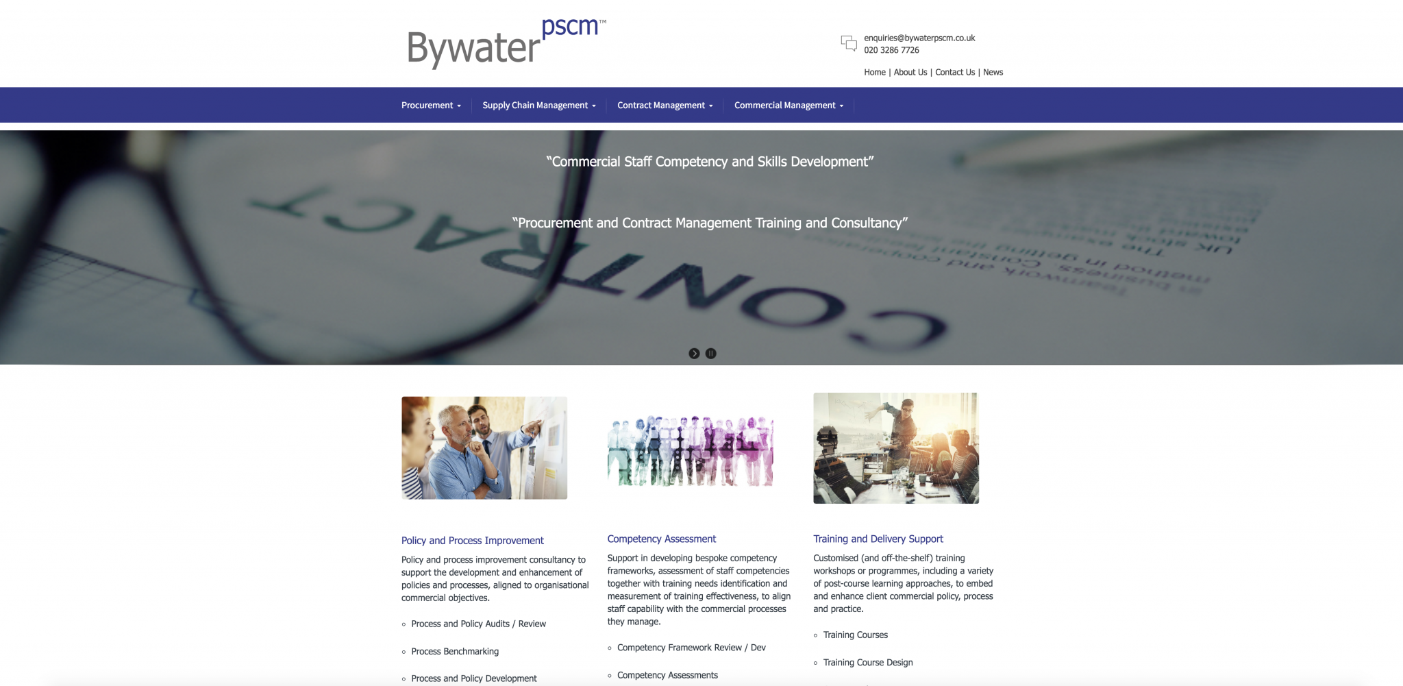 Bywater PSCM Homepage Above The Fold