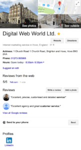Digtial Web World Local Pack Result Digtial Web World Local Pack Result